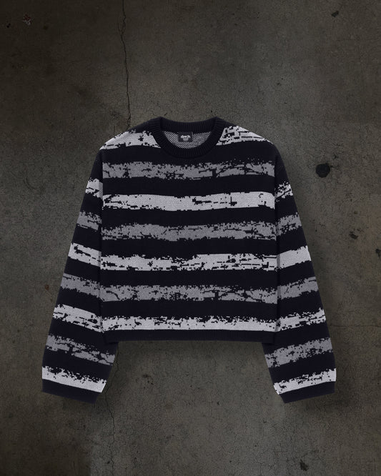 BARBED KNIT SWEATER (GREY/BLK)