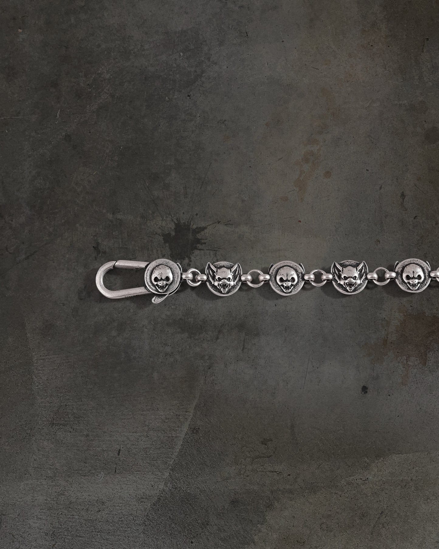 SILVER BAT/SKULL BRACELET
