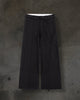 WIDE-LEG DRESS PANTS (PINSTRIPED BLK/WHT)