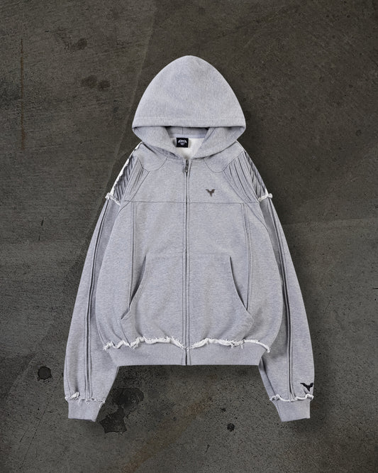BIKER HOODIE (HEATHER GREY)