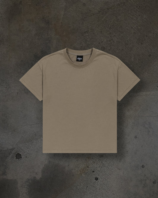 CROPPED BLANK TEE (CAMEL)