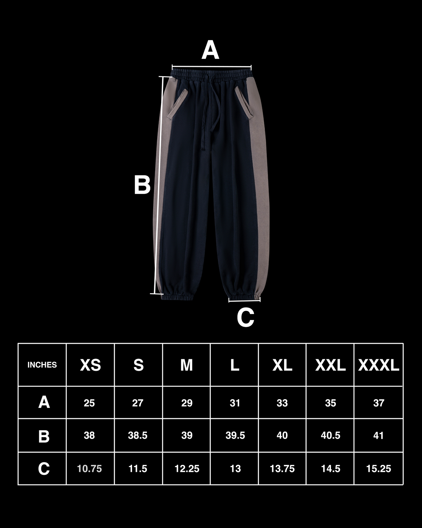 SPORT TRACK SWEATS (BLK/BLK)
