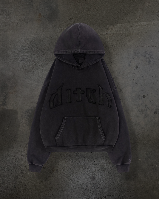 LEATHER PATCH PULLOVER (COAL)