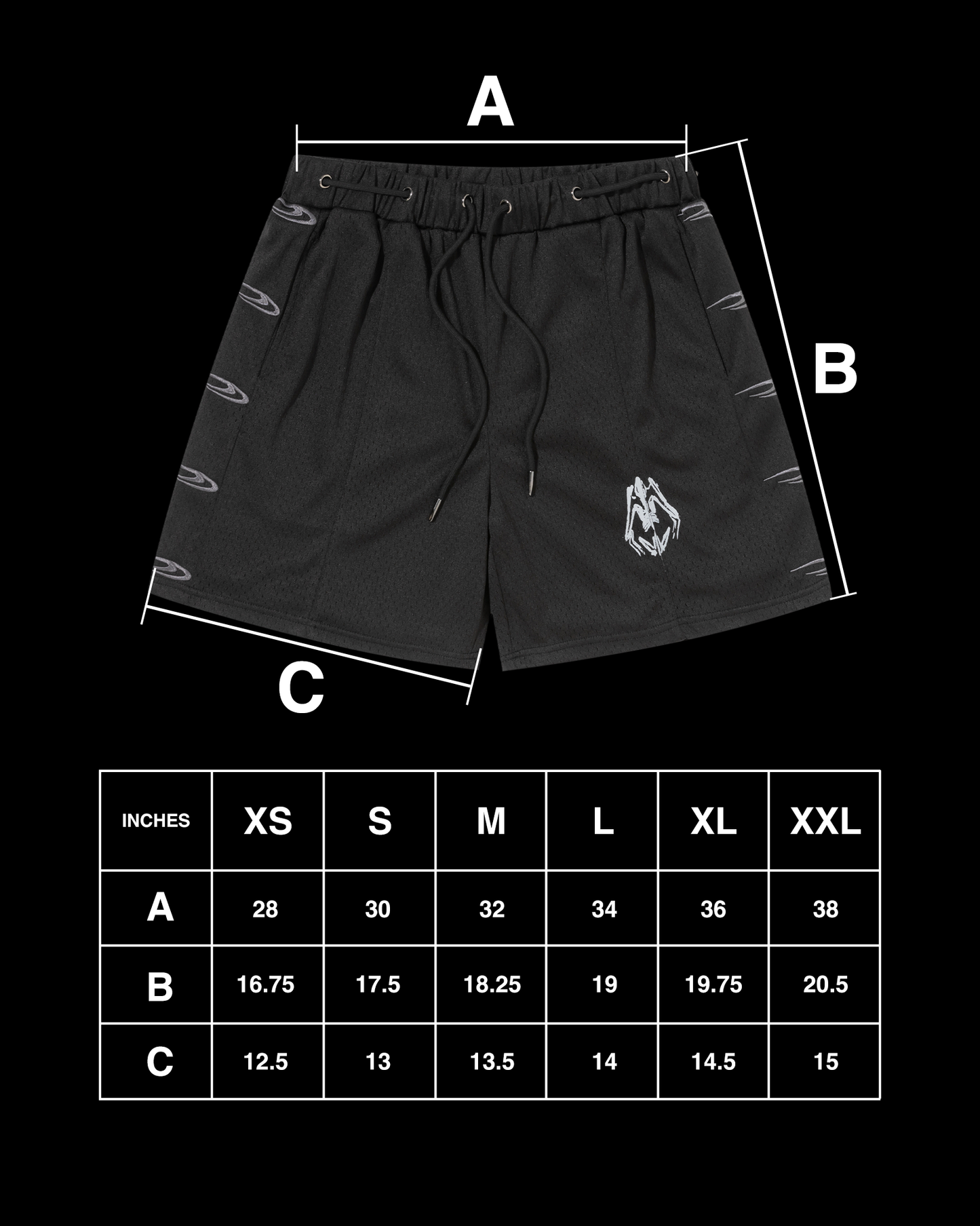 FOSSIL MESH SHORTS (NOIR)