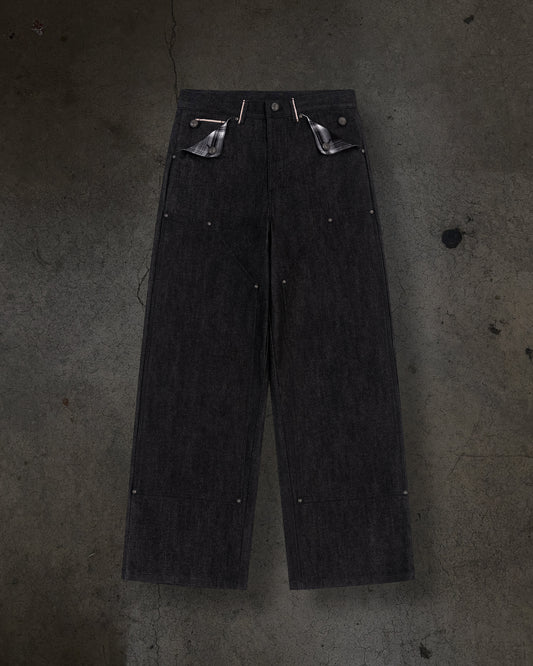 JAPANESE SELVEDGE SLUB DOUBLE KNEES (COAL)