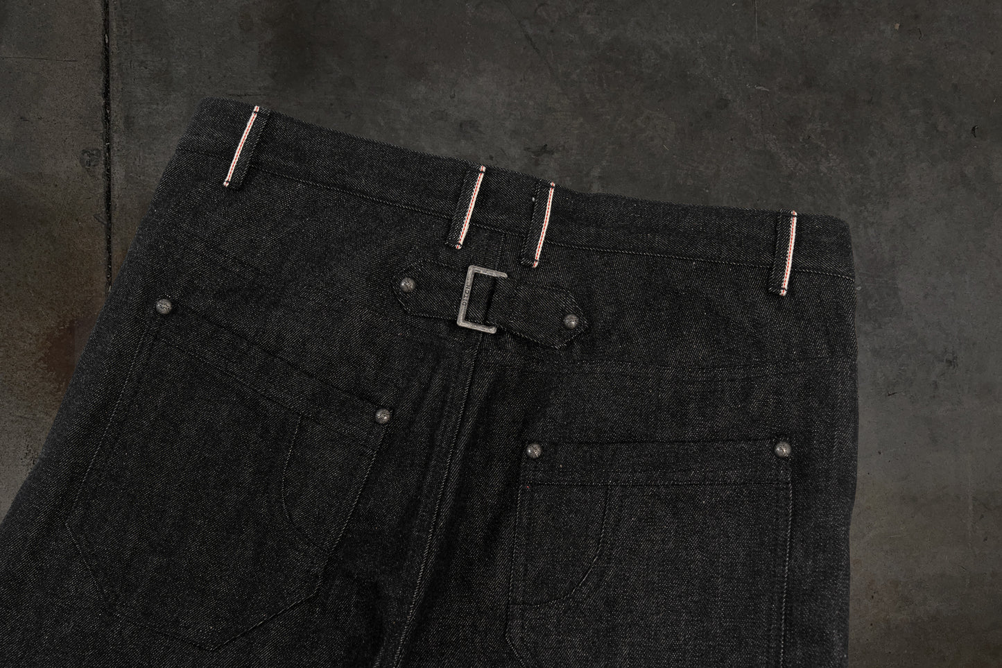 JAPANESE SELVEDGE SLUB DOUBLE KNEES (COAL)