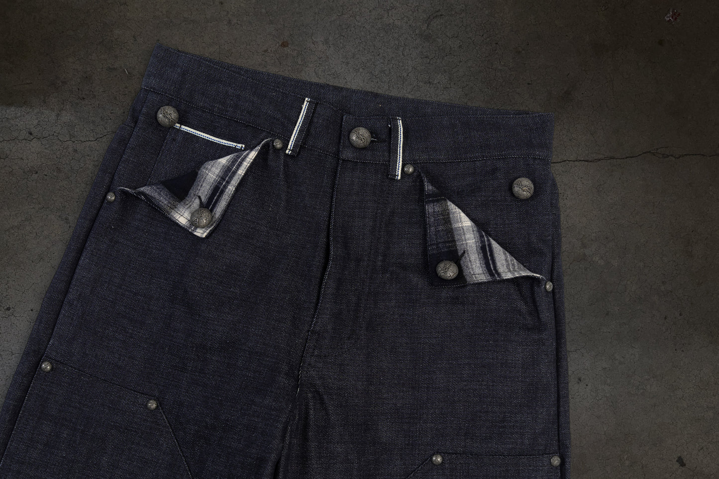 JAPANESE SELVEDGE SLUB DOUBLE KNEES (INDIGO)