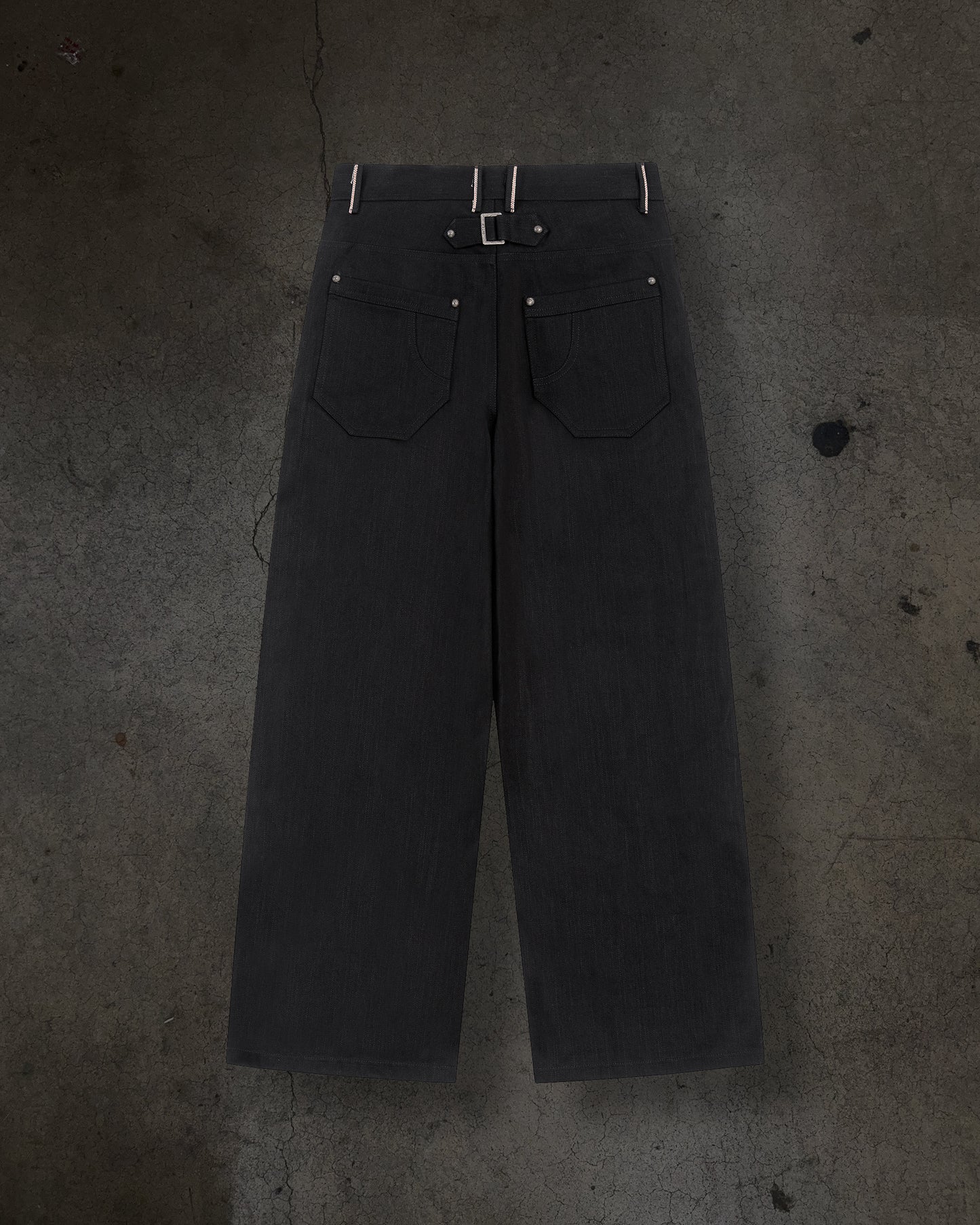 JAPANESE SELVEDGE SLUB DOUBLE KNEES (JET BLACK)