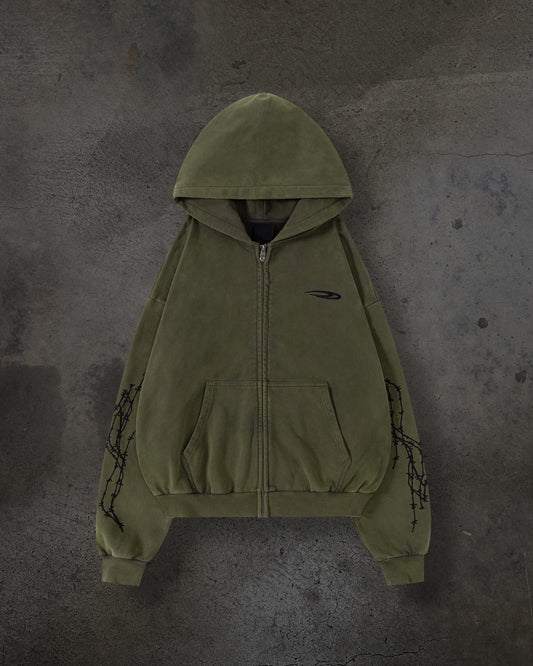 ATHLETIC BARBED ZIPUP (ASH)