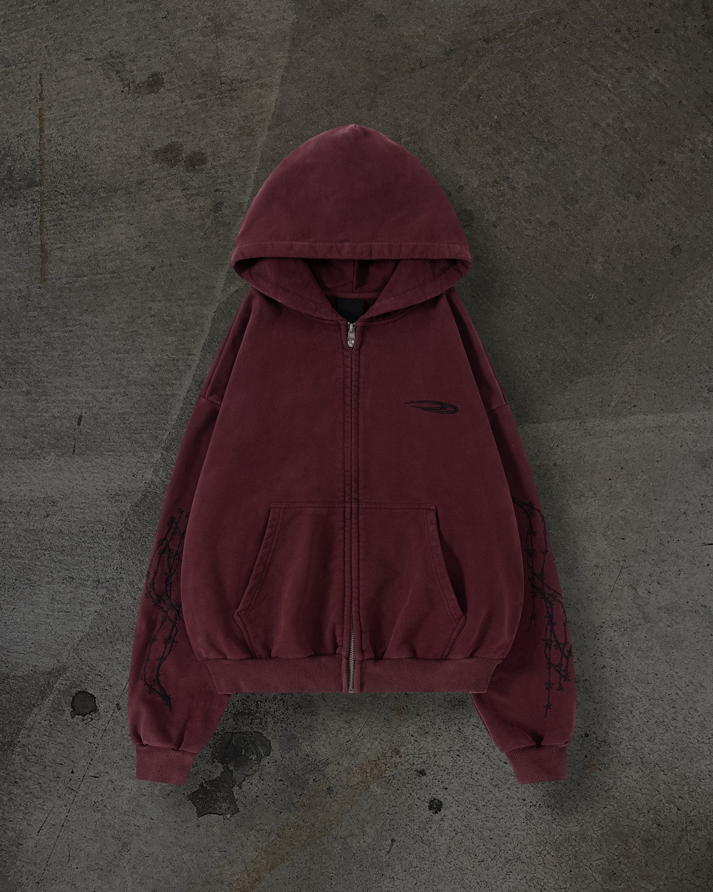 ATHLETIC BARBED ZIPUP (CRIMSON)