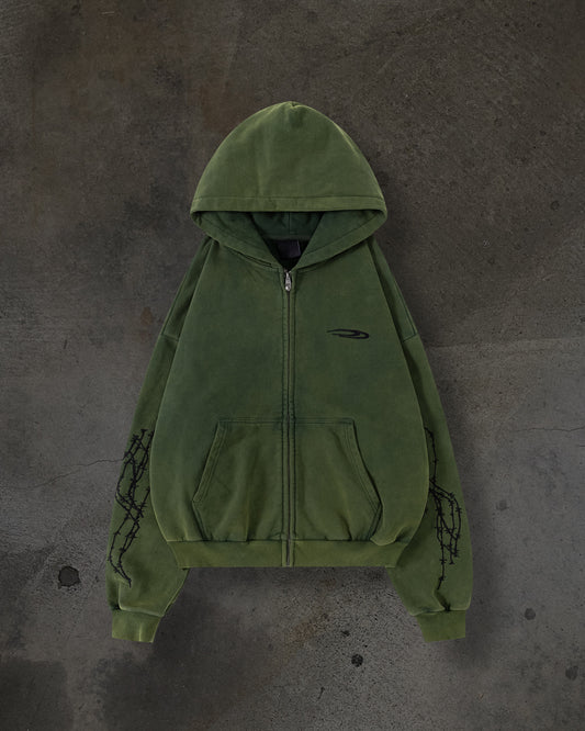 ATHLETIC BARBED ZIPUP (PINE)