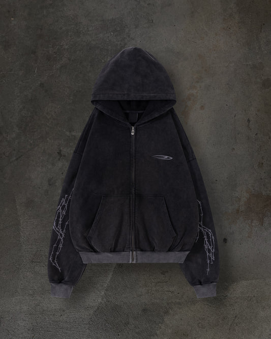 ATHLETIC BARBED ZIPUP (COAL)