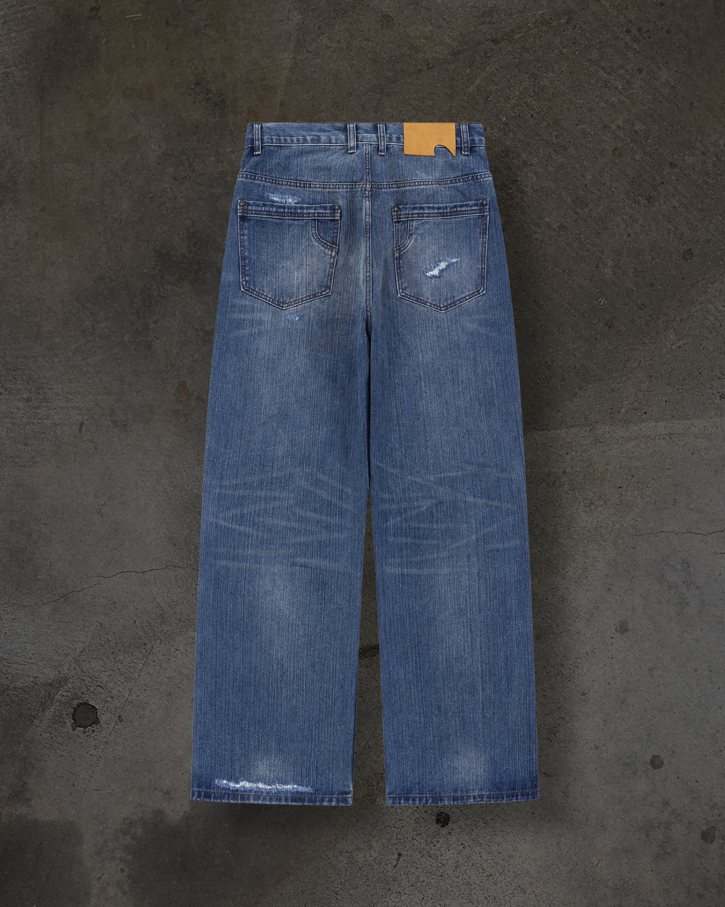 SLUB REPAIRED DENIM (LIGHT WASH)