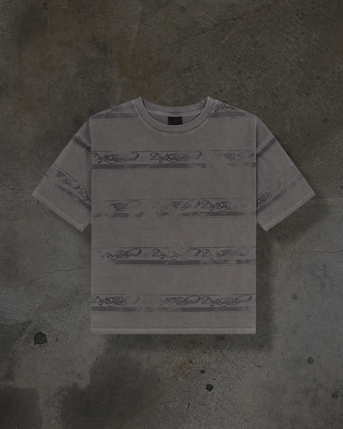 DISTRESSED STRIPE TEE (DYED GREY)