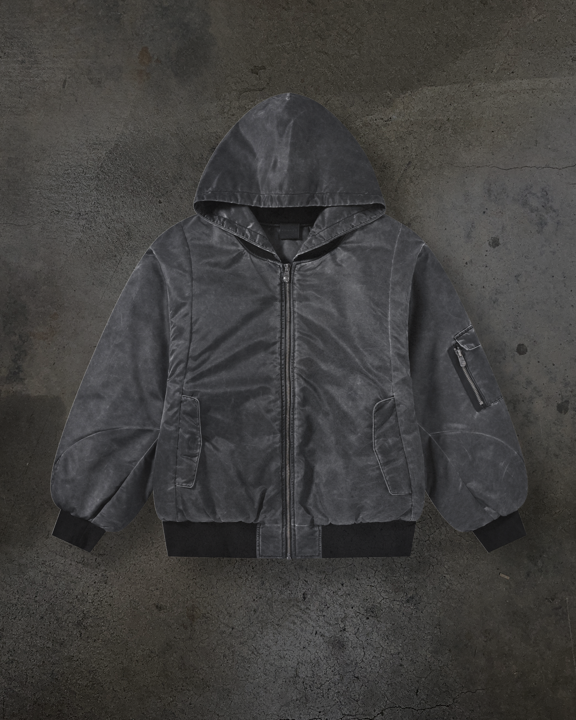 DYED NYLON BOMBER (COAL) – ditch