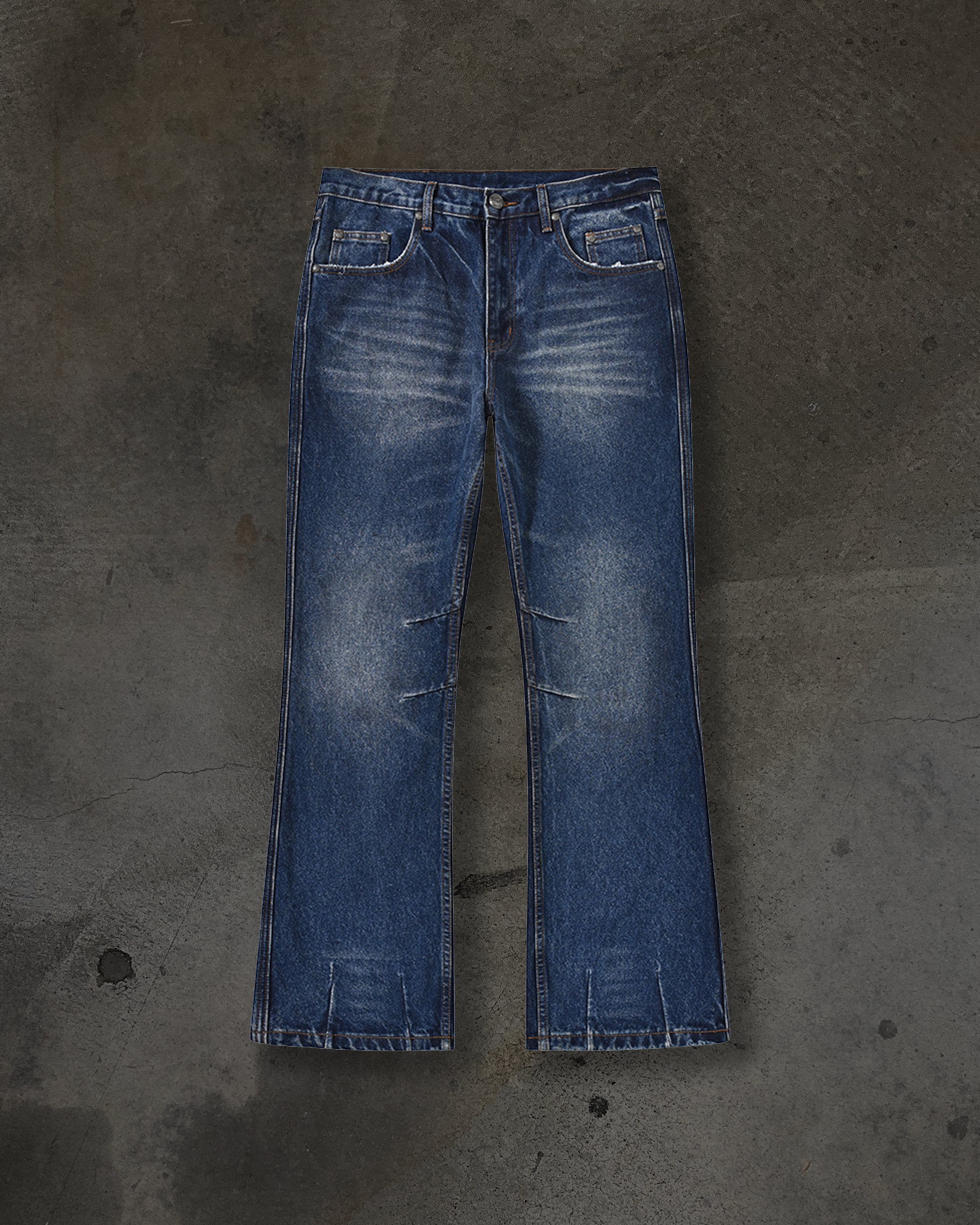 SLIM BOOTCUT COATED DENIM (WAXED BLUE) – ditch