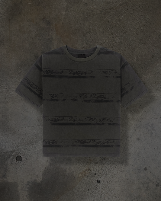 DISTRESSED STRIPE TEE (ASH)