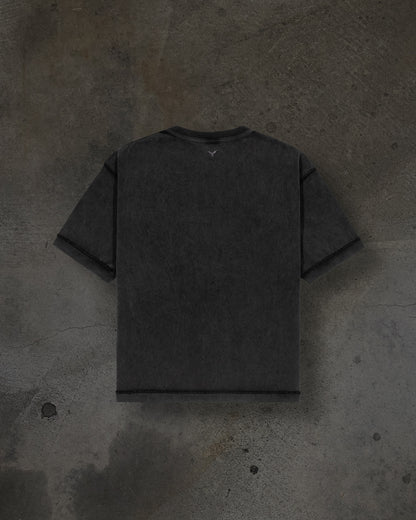 EMBROIDERED SCROLL TEE (COAL)