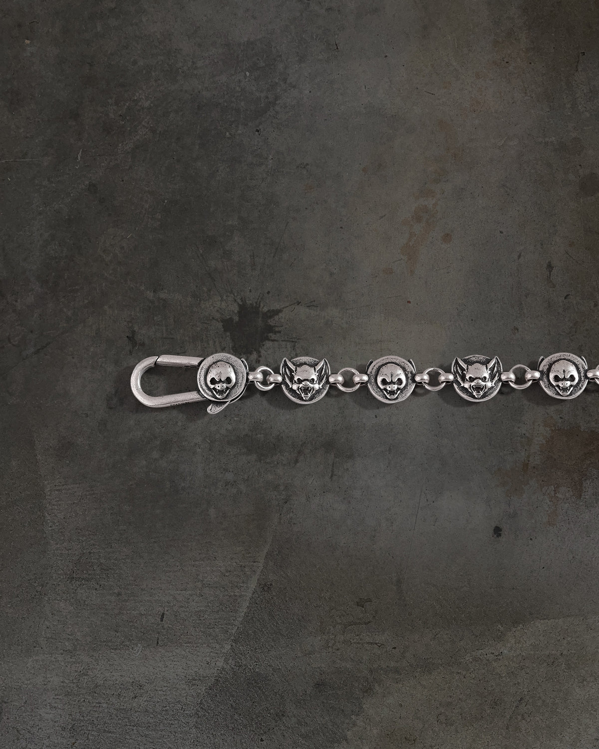 SILVER BAT/SKULL BRACELET