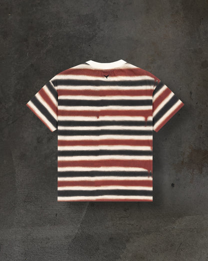 BLOODY STRIPED TEE (CREME)