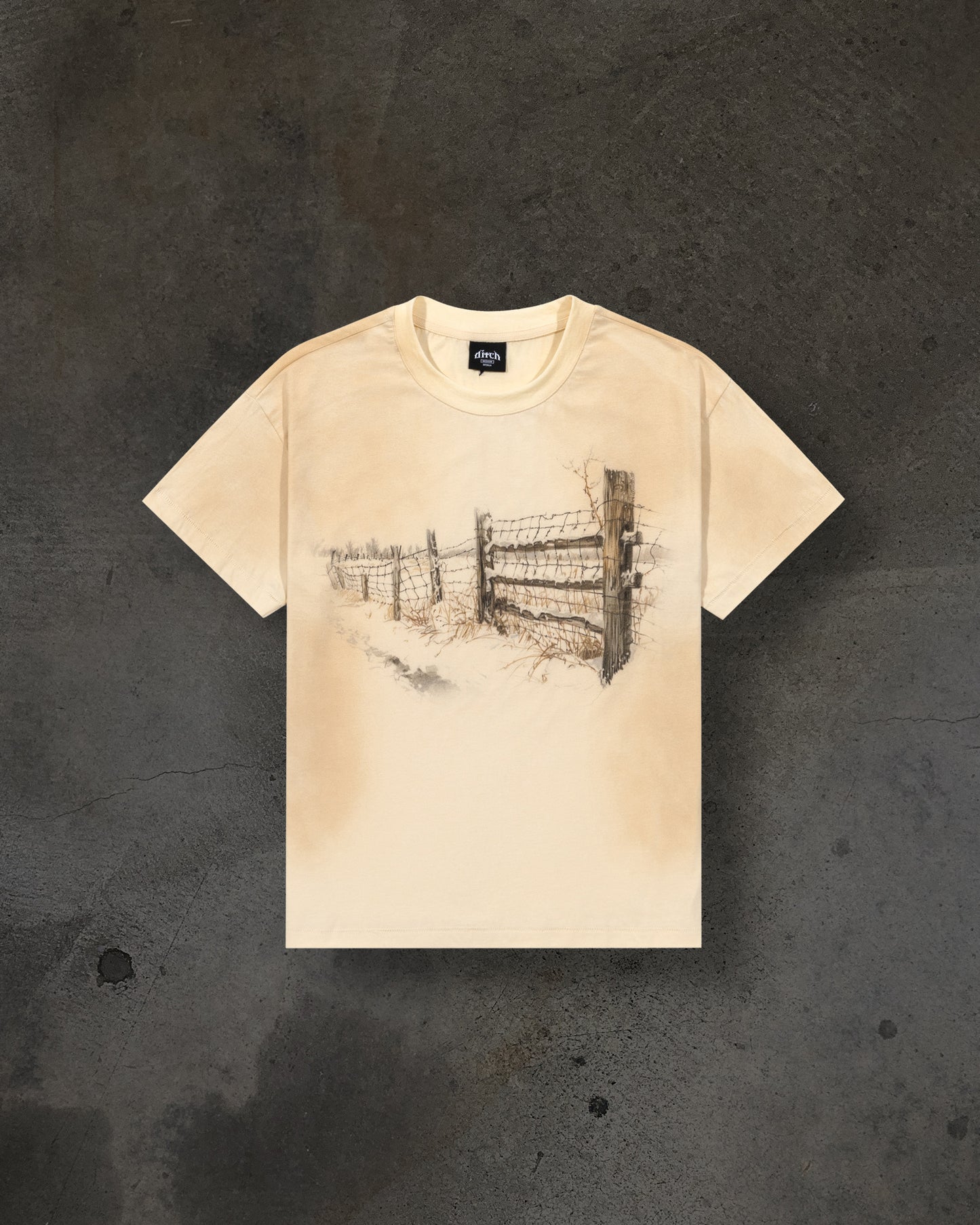 BARBED FENCE TEE (DIRTY CREME)