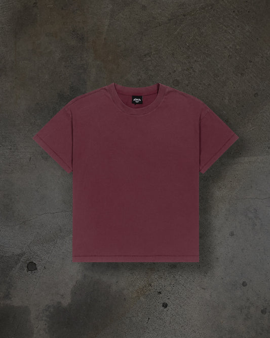 CROPPED BLANK TEE (CRIMSON)