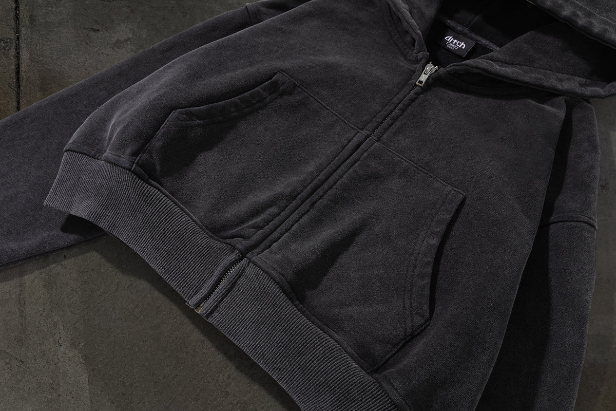 WOMENS CROPPED ZIP (COAL)
