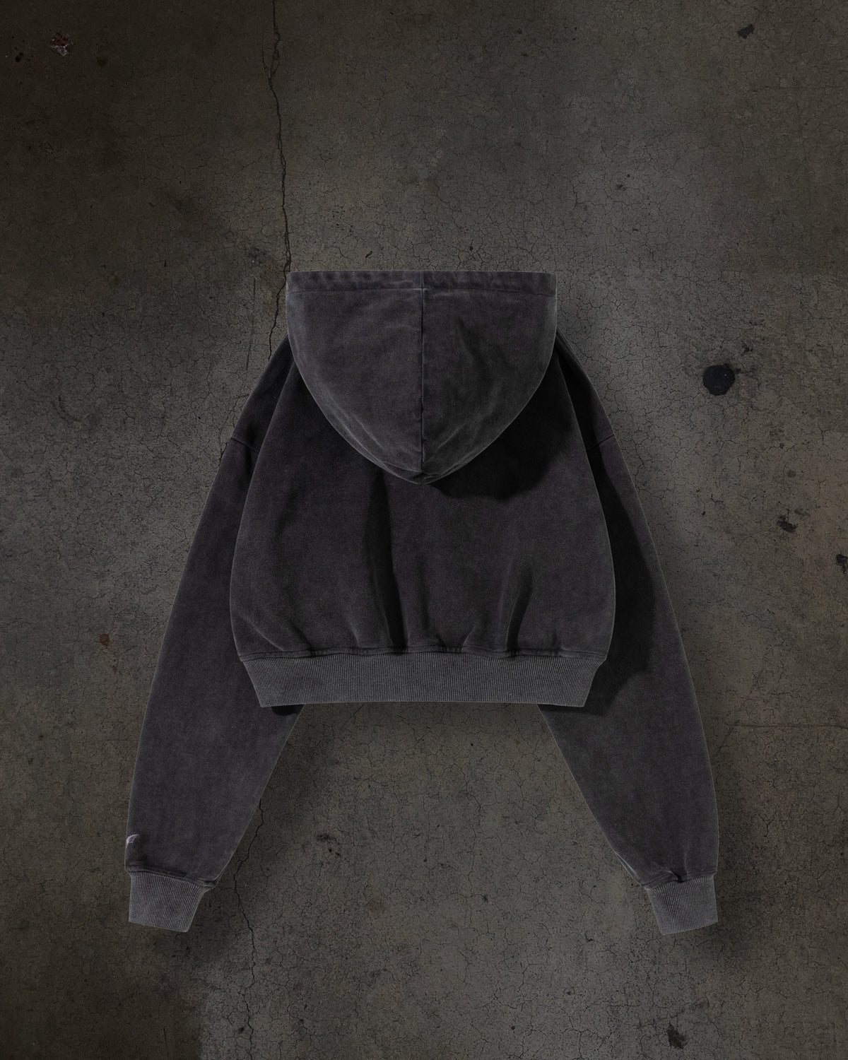 WOMENS CROPPED ZIP (COAL)