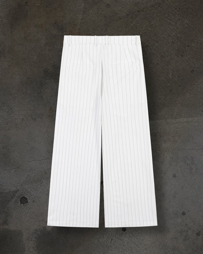 WIDE-LEG DRESS PANTS (PINSTRIPED WHT/BLK)