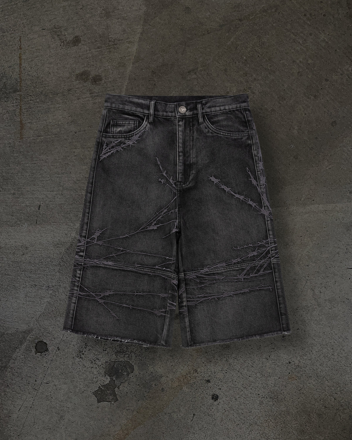 BARBED WIRE JORTS (COAL)