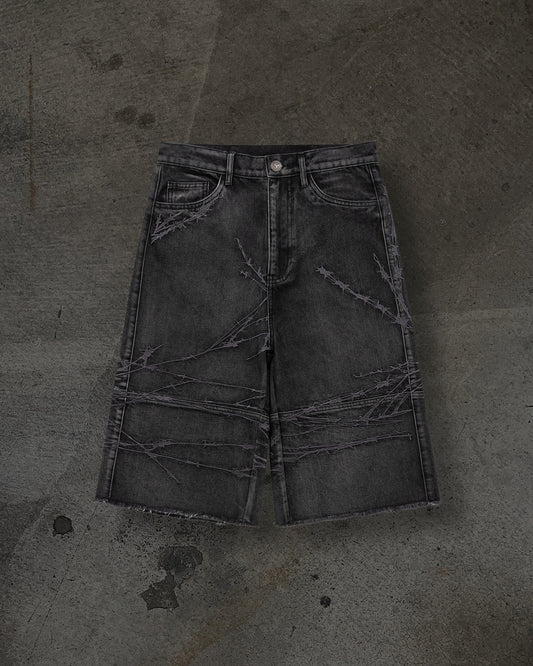 BARBED WIRE JORTS (COAL)