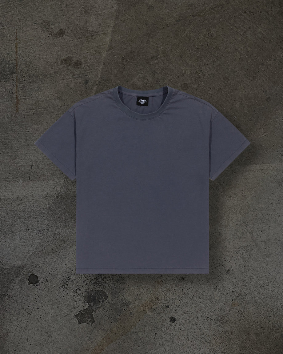 CROPPED BLANK TEE (RAIN)