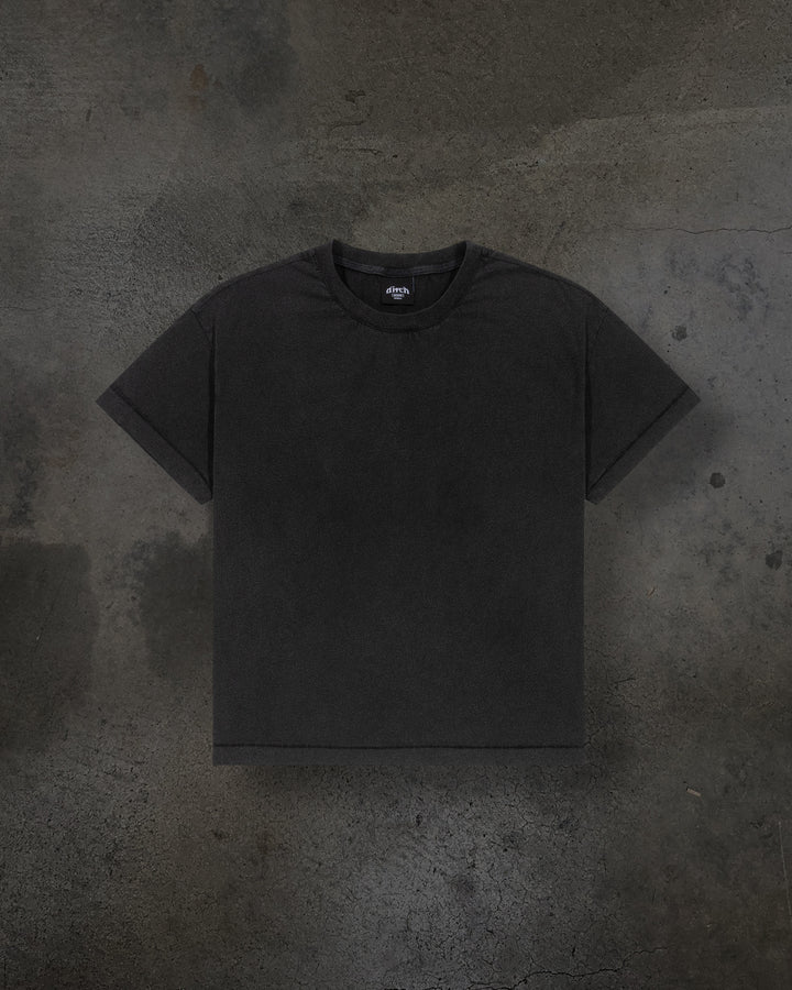 CROPPED BLANK TEE (COAL)