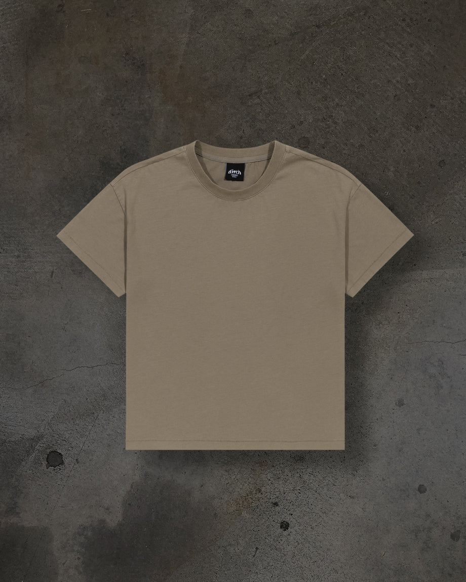 CROPPED BLANK TEE (CAMEL)