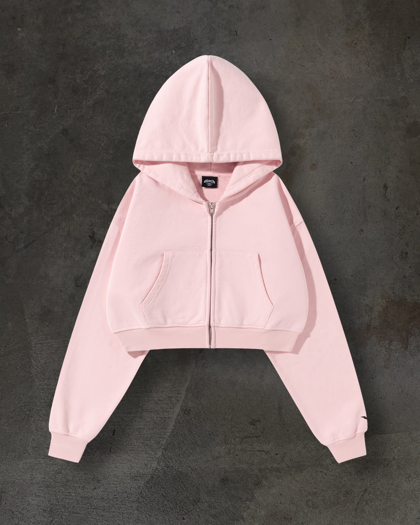 WOMENS CROPPED ZIP (BABY PINK)