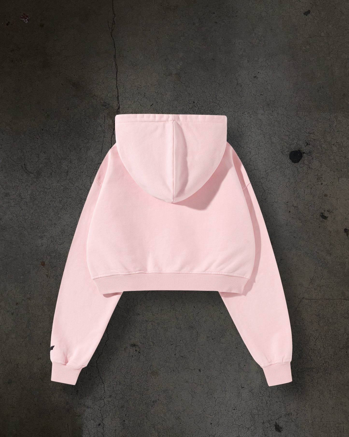 WOMENS CROPPED ZIP (BABY PINK)