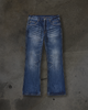 FLARED BOOTCUT COATED DENIM (WAXED BLUE)