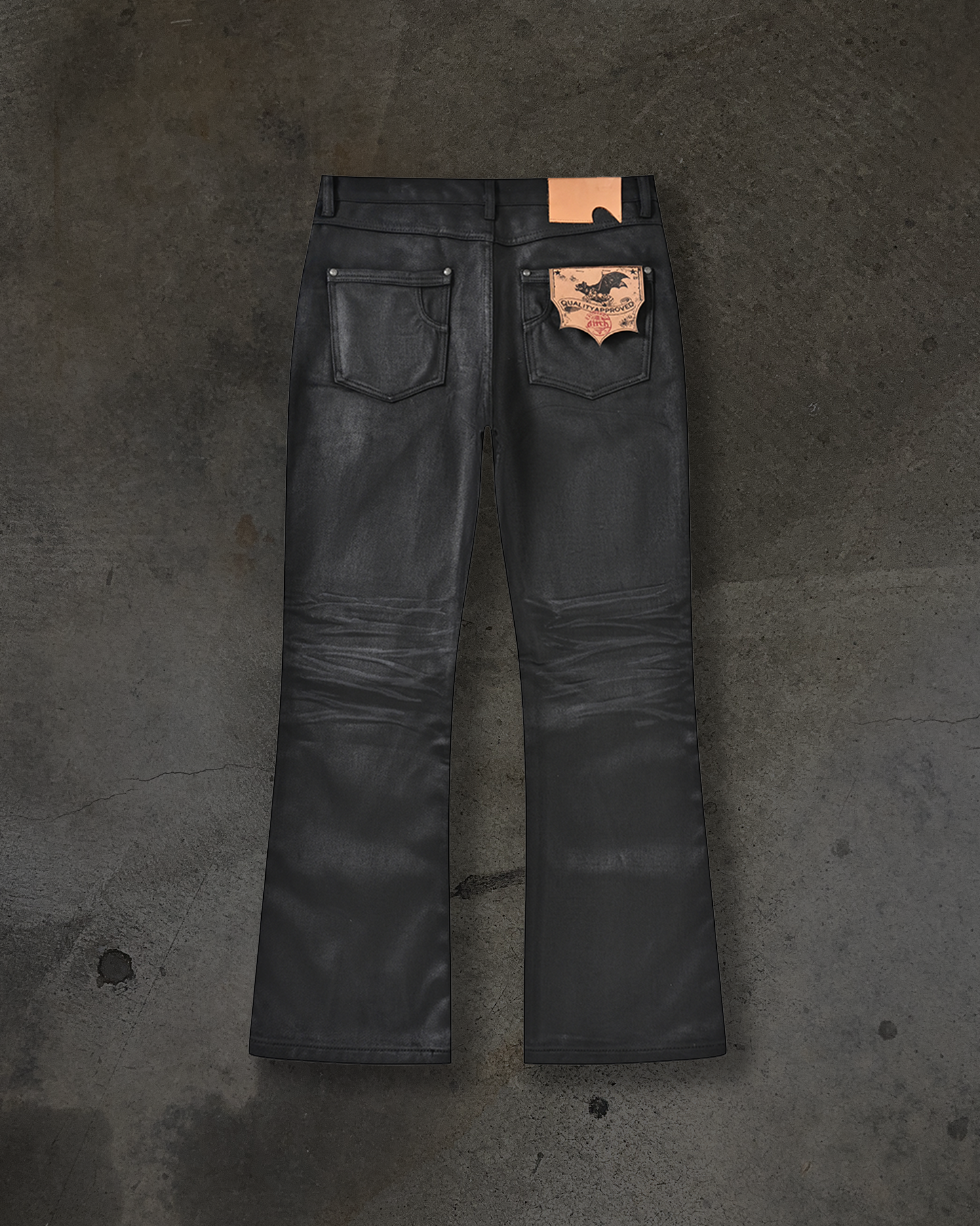 SLIM BOOTCUT COATED DENIM (WAXED NOIR)