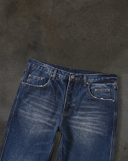 SLIM BOOTCUT COATED DENIM (WAXED BLUE)