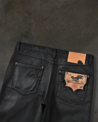 SLIM BOOTCUT COATED DENIM (WAXED NOIR)
