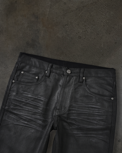 SLIM BOOTCUT COATED DENIM (WAXED NOIR)