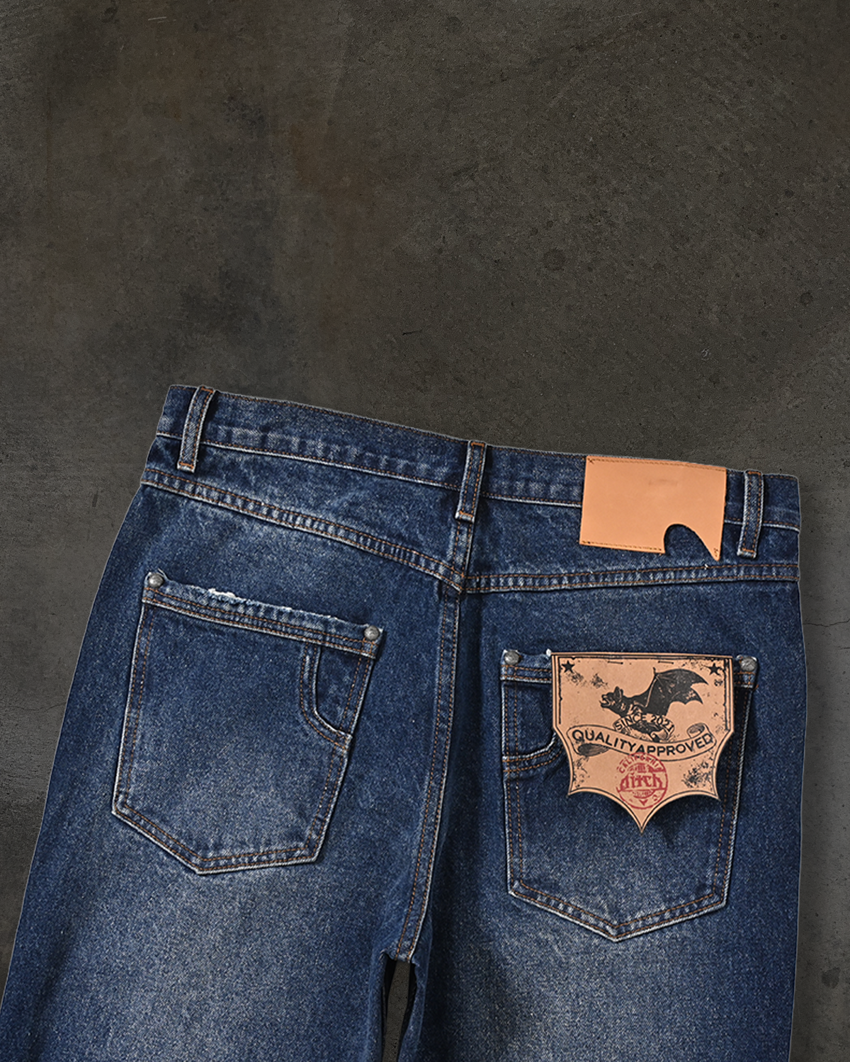 SLIM BOOTCUT COATED DENIM (WAXED BLUE)