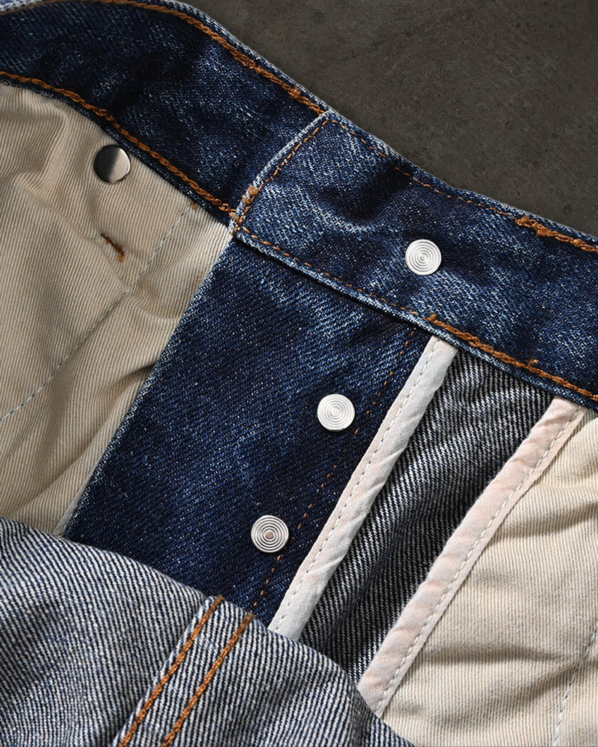 FLARED BOOTCUT COATED DENIM (WAXED BLUE)