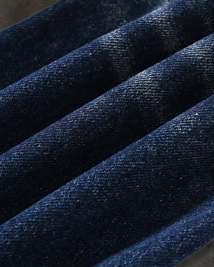 FLARED BOOTCUT COATED DENIM (WAXED BLUE)