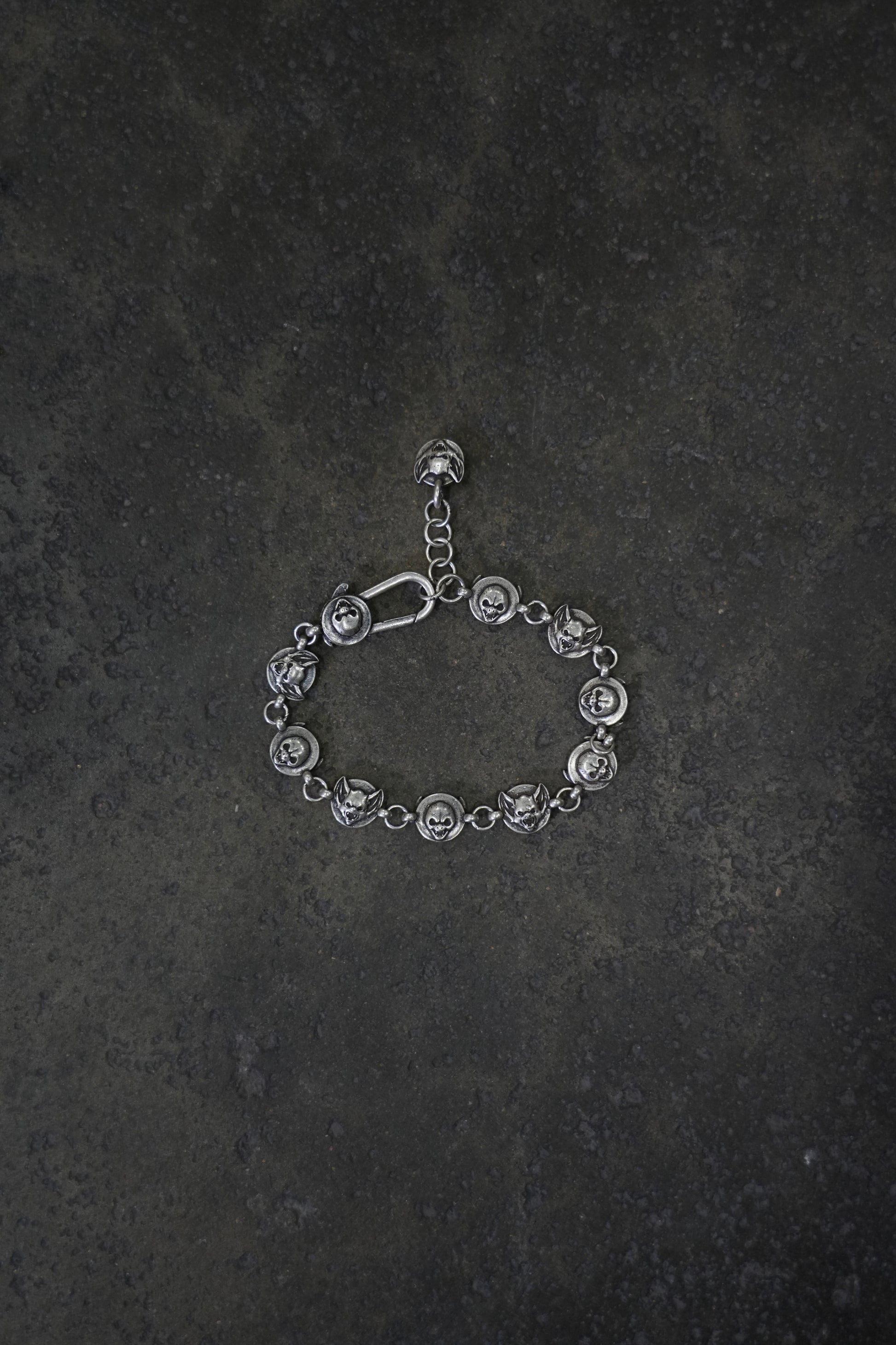 SILVER BAT/SKULL BRACELET – ditch