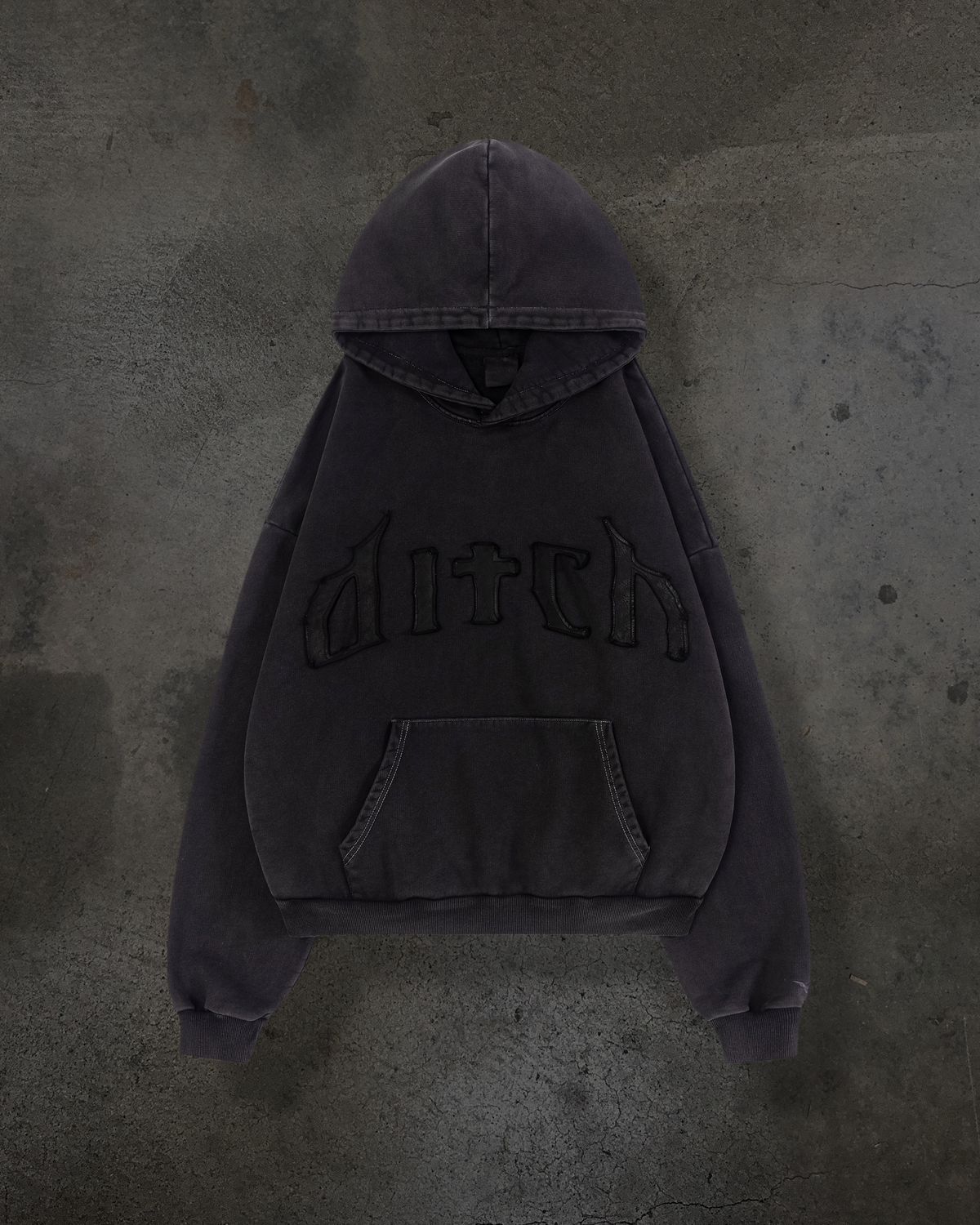 LEATHER PATCH PULLOVER (COAL)