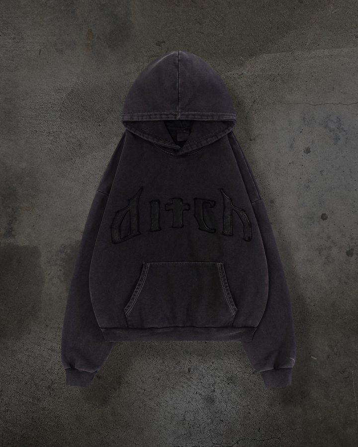 LEATHER PATCH PULLOVER (COAL)