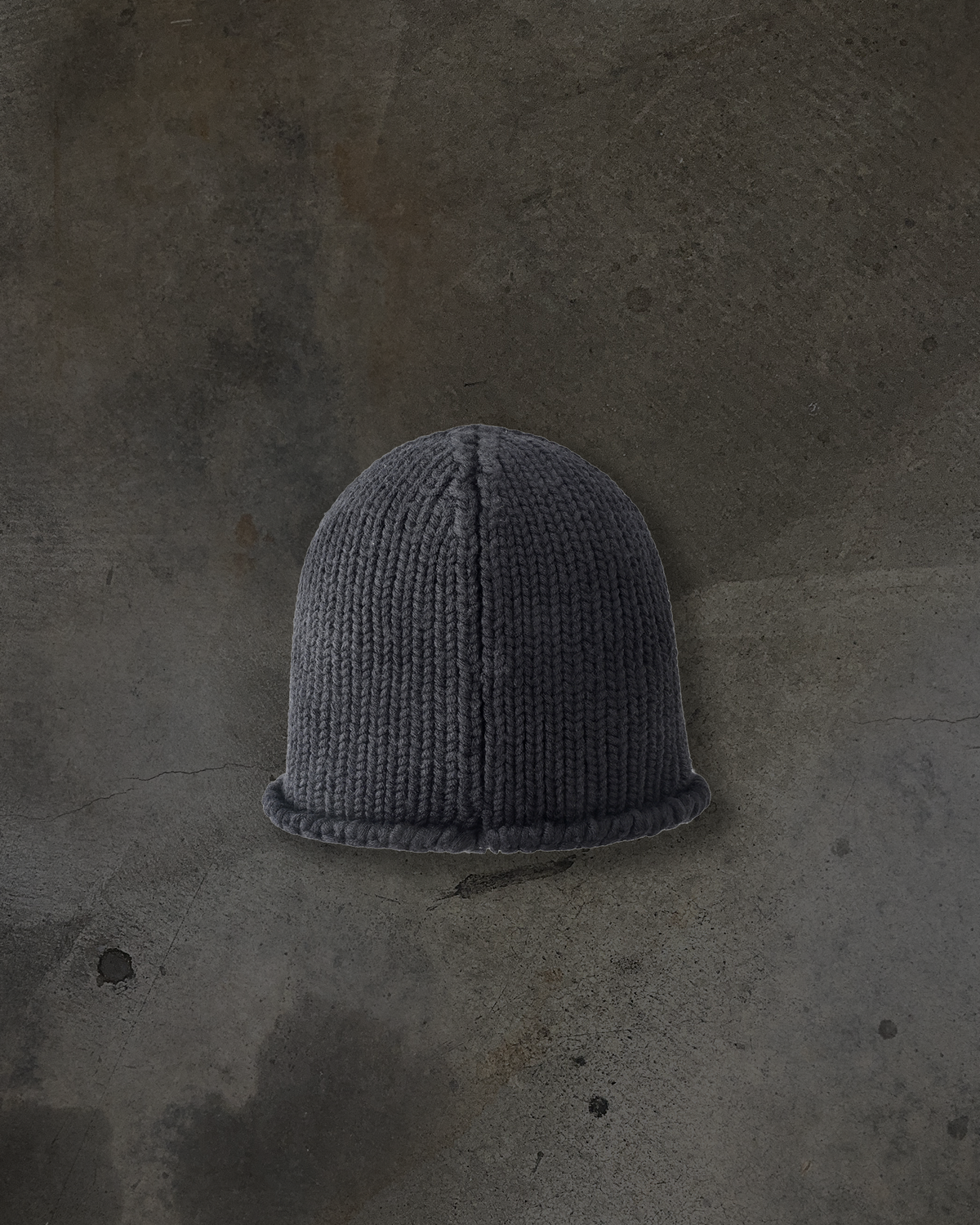 LEATHER PATCH WOOL BEANIE (NOIR)