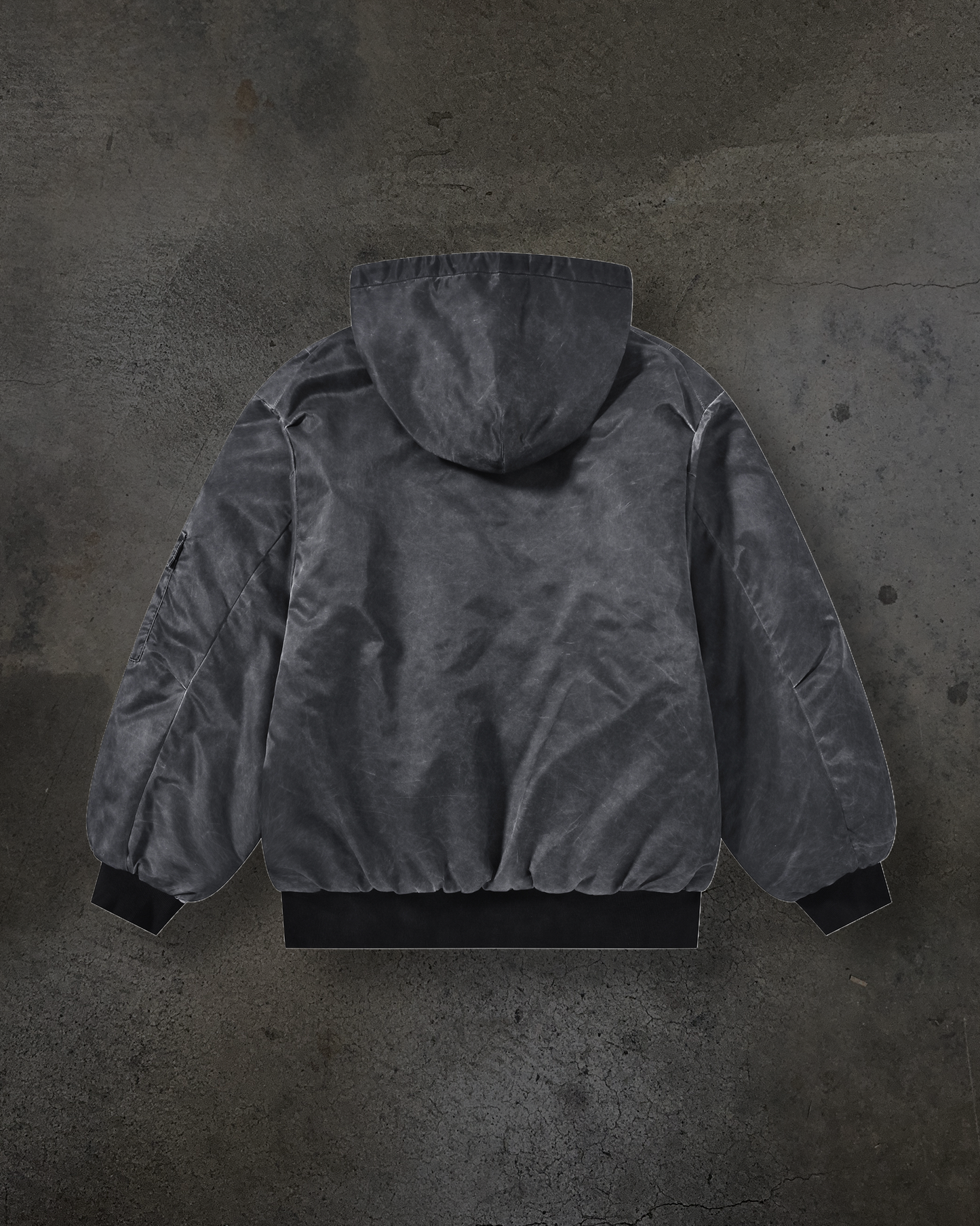 DYED NYLON BOMBER (COAL)