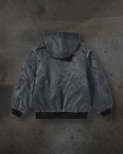 DYED NYLON BOMBER (COAL)